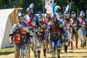 A group of soldiers in medieval armour